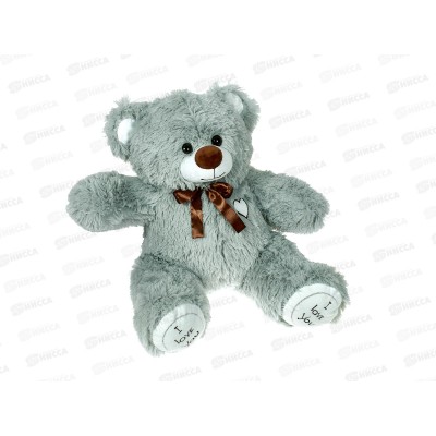 Медведь Феликс 38см, серый с лентой,  Мила