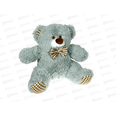 Медведь Тоффи 38см, серый, с галстуком бабочкой,  Мила