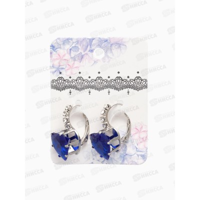 Серьги &quotСердце&quot мерцание синий  10137098