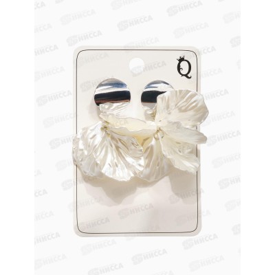 Клипсы &quotВетерок&quot цвет белый в серебре  10221993