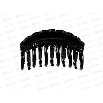 Краб пластик 7см &quot Овал&quot черный, двойной со стразами №079