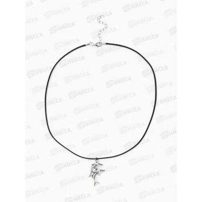 Кулон &quotДельфины&quot пара черн серебр на шнурке 45см 1699793
