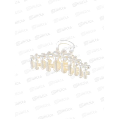 Краб д/волос &quotЭмилин&quot цветы 9,5см белый 10955461