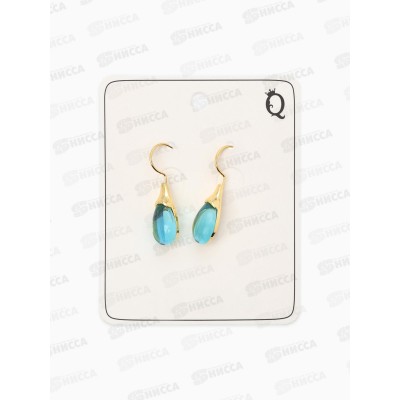 Серьги &quotКапля&quot цвет голубой в золоте 10936554