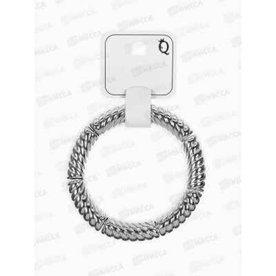 Браслет пластик на резинке &quotСтиль&quot резной серебро 10905782