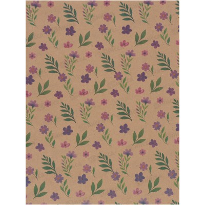 Бумага упаковочная крафт &quotСиреневые цветы&quot, 50*70см *10 10935931