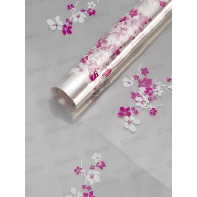 Пленка д/цветов &quotАнютины глазки&quot бело-фуксия 0,7*6м, 40мкм 2245605