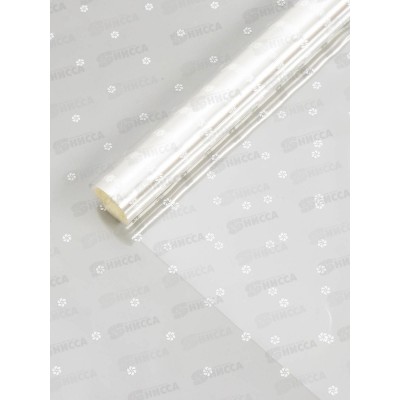 Пленка д/цветов с белым рис &quotЦветочки&quot, 0,7*7,6м,40мкм 4846403