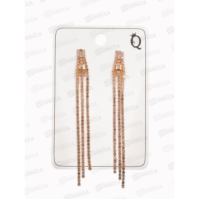 Клипсы &quotЛёд&quot тройная сплошная, белый в золоте, 5514704