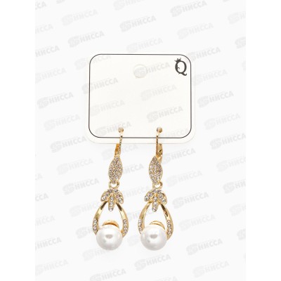 Серьги &quotГрейс&quot с жемчугом, белый в золоте 7120640
