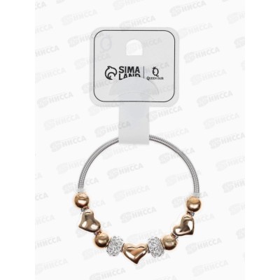 Браслет со стразами &quotМарджери&quot белый в серебре, d=6,5см 1886574