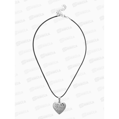 Кулон на шнурке &quotДля фото&quot сердце с розой, серебро, 45см 3744908