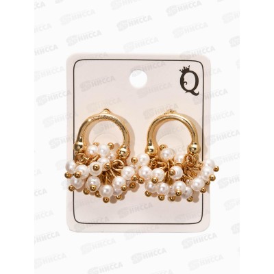 Серьги жемчуг &quotВиноград&quot цвет белый в золоте 10904897