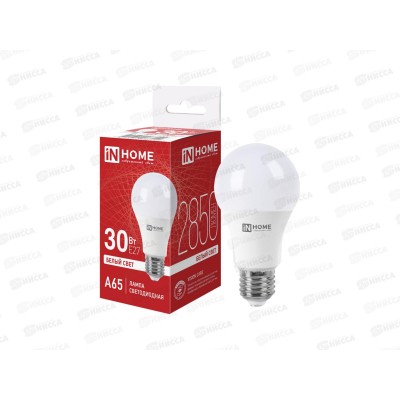 Лампа светодиодная IN HOME LED-A65-VC 30Вт E27 4000К 2850Лм *100