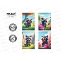 Блокнот 40л MAZARI А7 карт.обл.греб, 4диз. M-17343 *132
