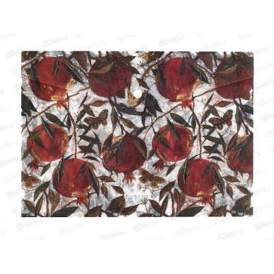 Папка с кноп. B.V. А4 Flora Гранат, 14-036/17 *10/100