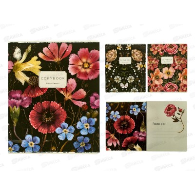 Тетрадь 48л кл. B.V. Flora Black night 7-48-1392*4/64