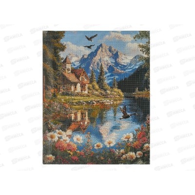 Алмазная мозаика (класс.) 40х50см Тихий уголок у реки, НД-1288 с подр.