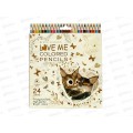 Карандаши 24цв B.V. Love me Котики приносят счастье 30-0156*6