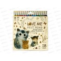 Фломастеры 18цв. B.V. Love me Котики Счастье 32-0077*16