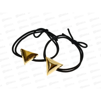 Резинка для волос "DesignPRO" 2шт, черный/золото, 428-855 Резинка для волос "DesignPRO" 2шт, черный/золото, 428-855