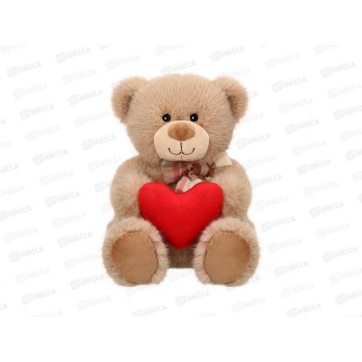 Игрушка ТМ &quotRelana&quot Мишка бежевый с сердцем, 19см, RLW25183-19Н