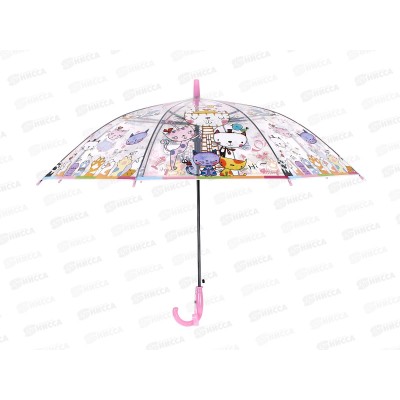 Зонт детский полуавтомат с рисунками ткань (066653)  *120