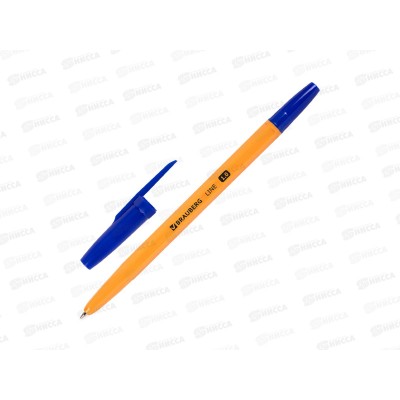 Ручка шар. BRAUBERG-143331 Orange line синяя. *50/150