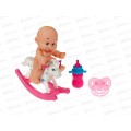 Мини-пупс &quotМалышонок&quot 1003388 (лошадка-качалка, соска, бутылочка)