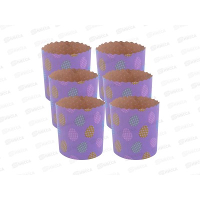 Набор форм для выпечки кулича бумажная Яйцо 6шт 7см МТ8-233