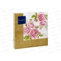 Салфетки 3сл 20л 33*33 Art Bouquet Розы в золот.рамке 25239 *12