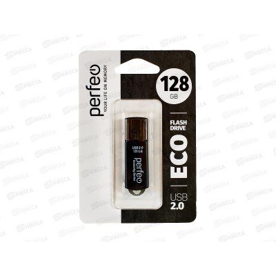 Флеш-карта Perfeo USB128GB E01 Black economy series, PF-E01B128ES