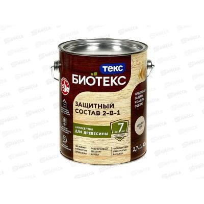 Защитный состав 2-в-1 Текс Биотекс беленый дуб 2,7л *1/6 срок до 04.26