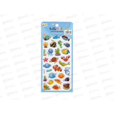 Наклейка ПГС декор.зефирная 10*23см Подводный мир *20 Р22072-5