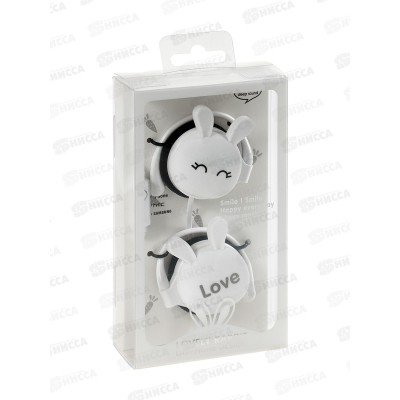 Наушники  DV-H-1415-3 Зайки накладные с микрофоном,белые*10