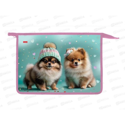 Папка д/тетр. Hatber А4 Пушистое счастье. пластик на молнии 03038 *12