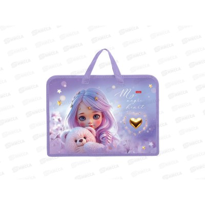 Папка д/тетр. Hatber А4 Лилу. с ручками, пластик 08097 *12