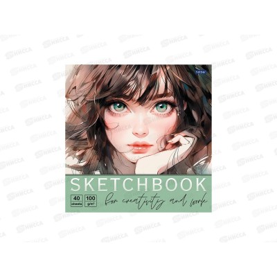 Скетчбук 40л Hatber SketchBook, Очаровательные глазки без лин. 31916 *8