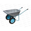 Тачка строительная 118л 2-х колесная 250кг БТМ голубая, профиль 25мм, WB5009MS2 (серый квадрат)