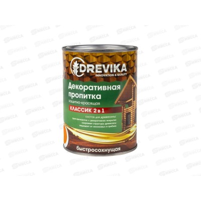 Декоративная пропитка DREVIKA 2в1 Классик орегон 0,75л *8
