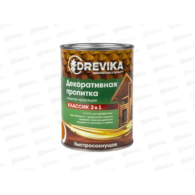 Декоративная пропитка DREVIKA 2в1 Классик рябина 0,75л *8