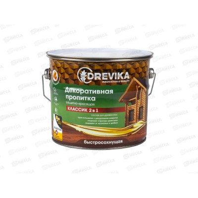 Декоративная пропитка DREVIKA 2в1 Классик бесцветный 2,7л *4 Декоративная пропитка DREVIKA 2в1 Классик бесцветный 2,7л *4