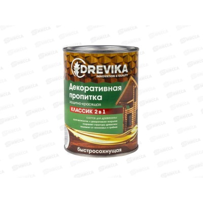 Декоративная пропитка DREVIKA 2в1 Классик бесцветный 0,75л *8