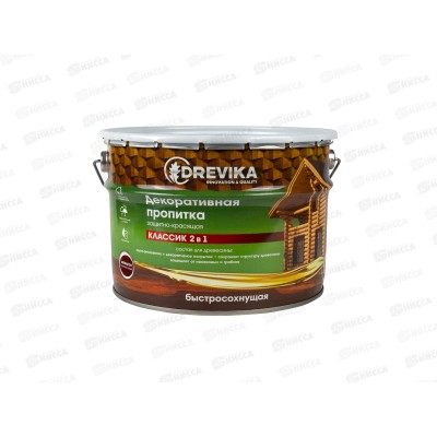 Декоративная пропитка DREVIKA 2в1 Классик махагон 9л *1