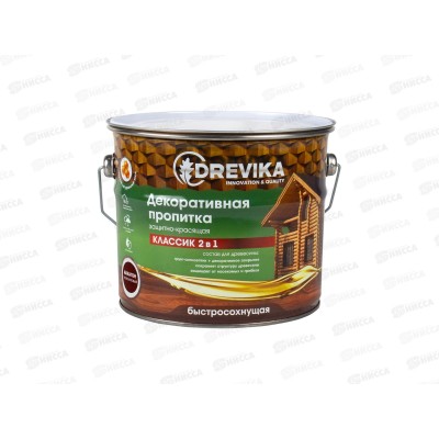 Декоративная пропитка DREVIKA 2в1 Классик махагон 2,7л *4