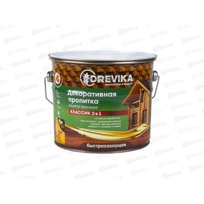 Декоративная пропитка DREVIKA 2в1 Классик сосна 2,7л *4