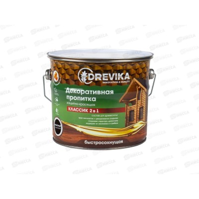 Декоративная пропитка DREVIKA 2в1 Классик палисандр 2,7л *4