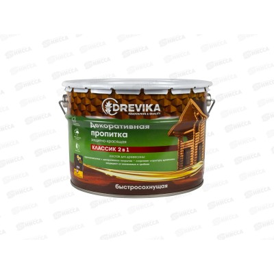 Декоративная пропитка DREVIKA 2в1 Классик орех 9л *1
