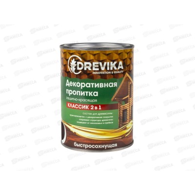 Декоративная пропитка DREVIKA 2в1 Классик орех 0,75л *8