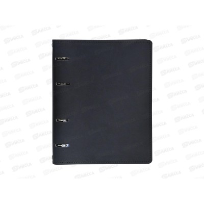 Тетрадь120л кл. INFORMAT черная кож/зам  на кольц, 246848 *15